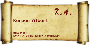 Kerpen Albert névjegykártya