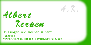 albert kerpen business card